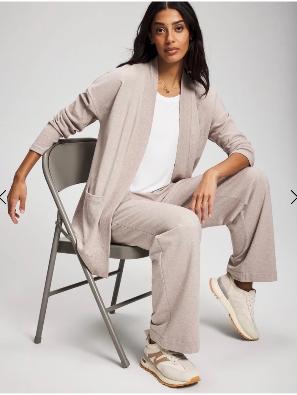Free Fly Women’s Bamboo Fleece Open Front Cardigan Wrap Size M Heather Mink - Picture 3 of 10